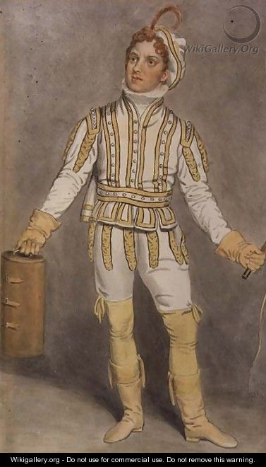 John Pritt Harley (1786-1858) as Pedrillo in The Castle of Andalusia by John OKeeffe at the Lyceum Theatre, 1815 - Samuel de Wilde