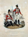 Grenadiers and Light Infantry of the 29th or, Worcestershire Regiment of Infantry on Duty at Home, from Costumes of the Army of the British Empire, according to the last regulations 1812, engraved by J.C. Stadler, published by Colnaghi and Co. 1812-15 - Charles Hamilton Smith