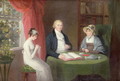 Group Portrait at a Drawing Room Table - Maria Spilsbury