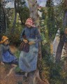 Two Young Peasants Chatting under the Trees - Camille Pissarro