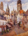 Sunlight, Afternoon, La Rue de l'Epicerie, Rouen - Camille Pissarro