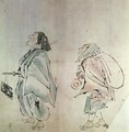 Samurai being followed by a servant - Hanabusa Itcho
