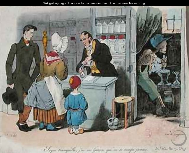 The Pharmacist and his Assistant - (Jean Ignace Isidore Gerard) Grandville