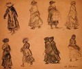 Two Rows of Separate Figures - William Glackens