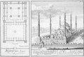 Plan and View of the Blue Mosque 1609-16 - (after) Fischer von Erlach, Johann Bernhard