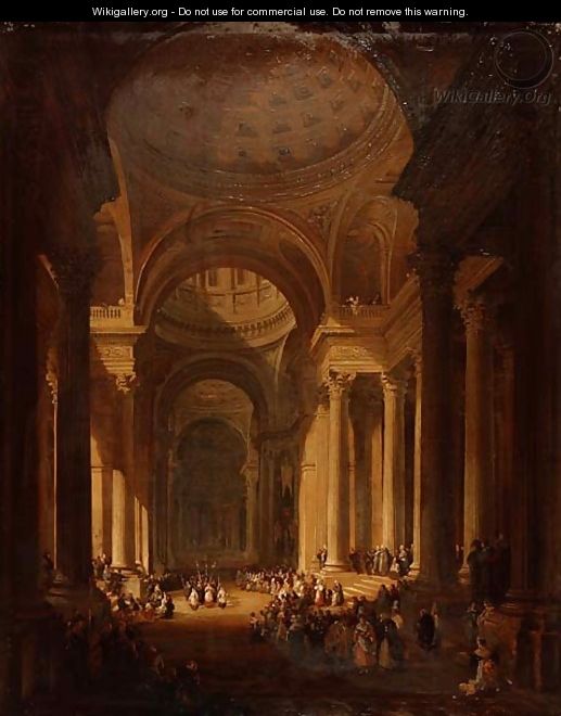 The Interior of the Cathedral of St. Genevieve, Paris - David Roberts