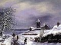 Winter Scene with Figures - Louis Claude Mallebranche