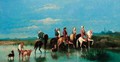 Travelling arab horsemen - Henri Van Wijk