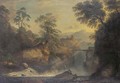 Figures at a mountain torrent in an Arcadian landscape - (after) Richard Wilson