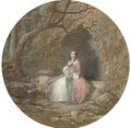 Portrait of a lady seated outside a grotto (illustrated) - John Edmund Buckley