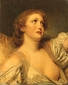 A Girl, bust length, en deshabill - (after) Greuze, Jean Baptiste