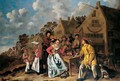 Peasants Feasting And Playing Music Outside A Tavern - Jan Miense Molenaer