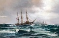 Steam Yacht In Heavy Seas - Vilhelm Bille