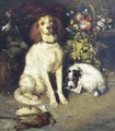 Dogs with Flowers and Game - William Strutt