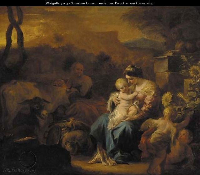 The Rest on the Flight into Egypt - (after) Francesco Solimena