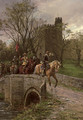 Cromwellian soldiers leaving Warwick Castle - Ernest Crofts