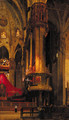 Figures in a cathedral interior - Emilio Cavenaghi