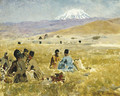 Persians lunching on the Grass, Mt. Ararat in the Distance - Edwin Lord Weeks