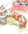 'The clown was so silly today - I kicked him quite hard', illustration from 'The Naughty Neddy Book' - Anne Anderson