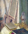 Studio Interior With Oil Lamp - Harold Gilman