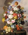 Rosen Und Tulpen In Blau-Weisser Vase (Roses, Tulips And Other Flowers In A Blue And White Vase) - Anton Hartinger