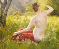 Nude in a summer landscape - Emile Louis Foubert