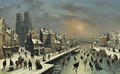 Ice Skating On The Canal - Louis-Claude Malbranche
