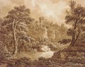 An Arcadian Landscape With A Huntsman And His Dog - (after) Johann Sebastian The Younger Bach