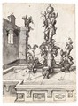 Design For An Elaborate Fountain Surmounted By A Statue Of St. Cristopher - South German School