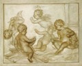 Five Putti Representing An Allegory Of The Arts - (after) Martinus Josephus Geeraerts