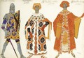Costume Design For Three Characters From Act I Of Le Martyre De San Sebastien - Lev Samoilovich Bakst