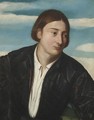 Portrait Of A Young Man, Head And Shoulders, Wearing A Black Satin Doublet And A White Shirt - (after) Jacopo D