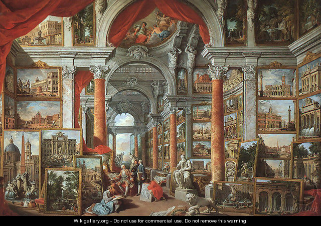 Picture Gallery with Views of Modern Rome 1757 - Giovanni Paolo Pannini