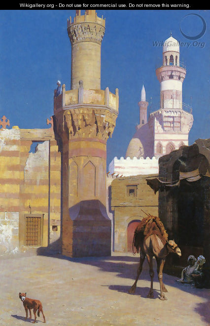 Une Journee Chaud Au Caire (Devant La Mosquee) (A Hot Day in Cairo (In front of the Mosque)) - Jean-Léon Gérôme