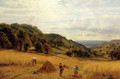 Harvesting At Luccombe, Isle Of Wight - Alfred Glendening