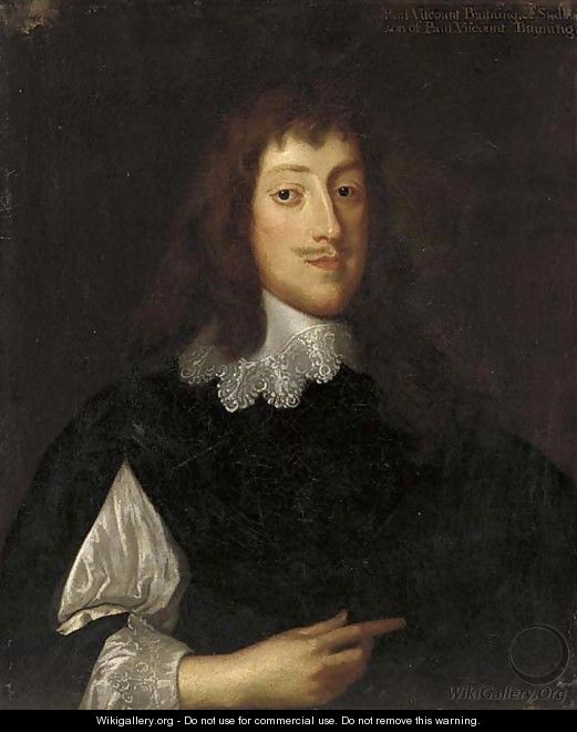 Portrait of Paul, Viscount Bayning (1616-1638), of Sudbury, in a black ...
