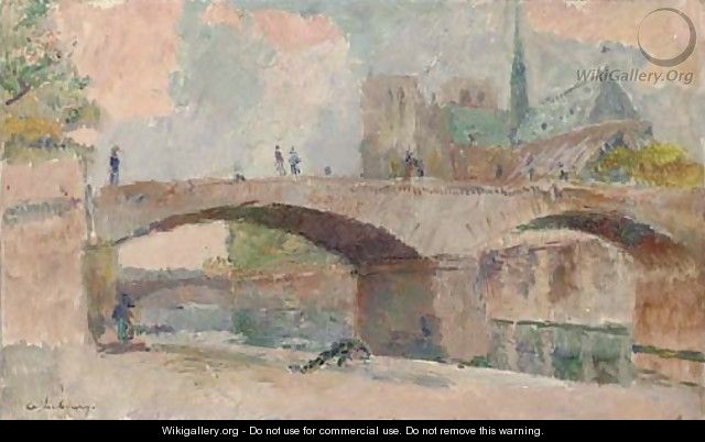 Le Pont de l'Archeveche et Notre-Dame de Paris - Albert Lebourg ...