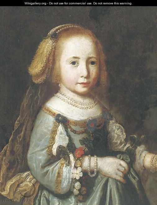Portrait of a girl - (after) Dirck Dircksz. Santvoort - WikiGallery.org ...