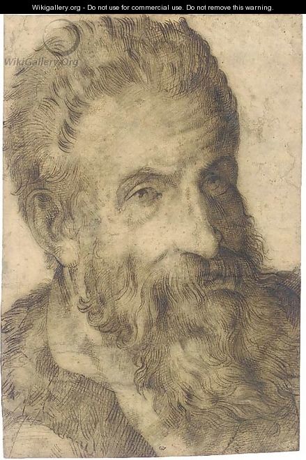 Portrait of a bearded man looking to the right, said to be Pellegrino ...