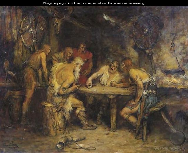 A viking's game - Ferdinand Leeke - WikiGallery.org, the largest ...
