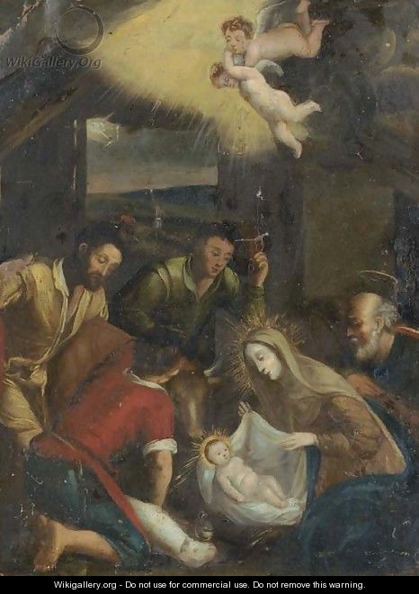 The Adoration of the Shepherds - (after) Jacopo Bassano (Jacopo Da ...