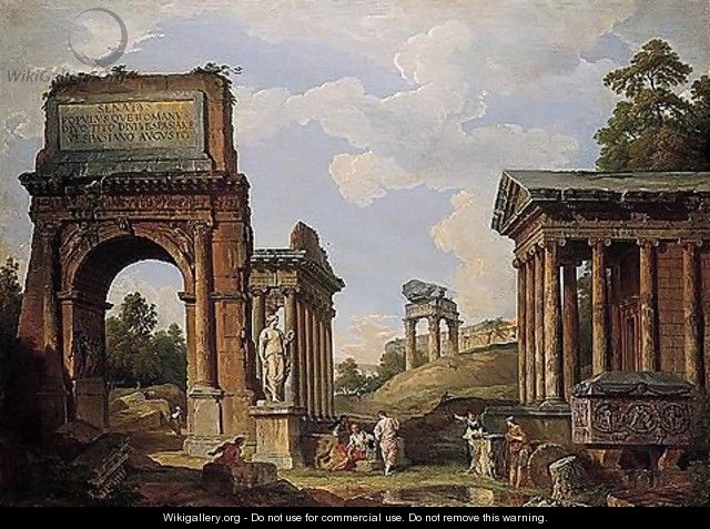 A Capriccio Of Roman Ruins And Monuments, Including The Arch Of Titus ...