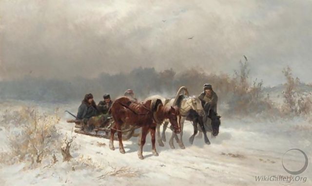 Winter Travellers - Nikolai Egorovich Sverchkov - WikiGallery.org, the ...