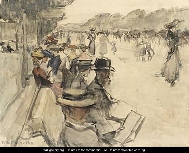 Reading And Strolling Figures In The Bois De Boulogne - Isaac Israels ...