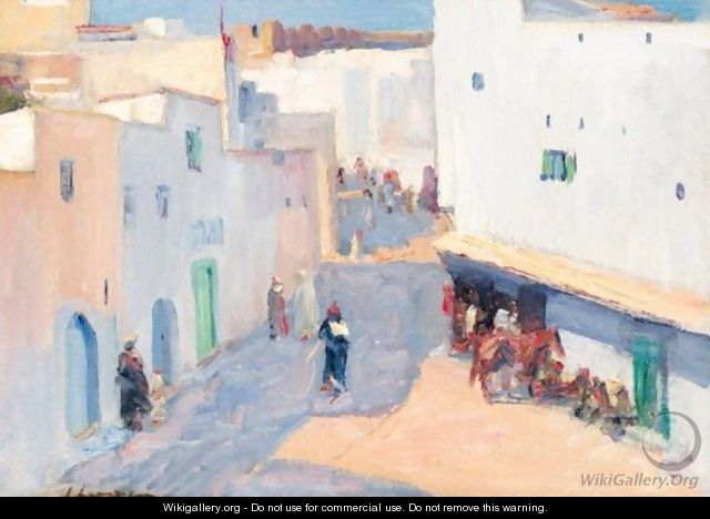 A Street In Tangier - Sir John Lavery - WikiGallery.org, the largest ...