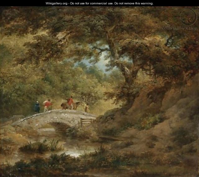 A Woodland Scene - George Morland - WikiGallery.org, the largest ...