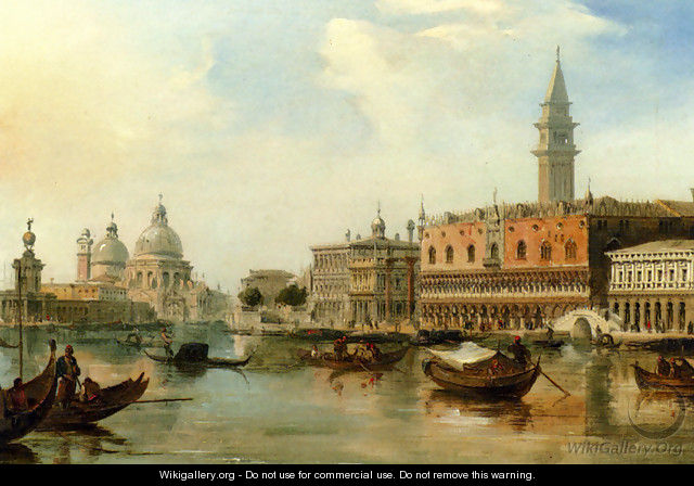 The Bacino, Venice, With The Dogana, The Salute And The Doge's Palace ...