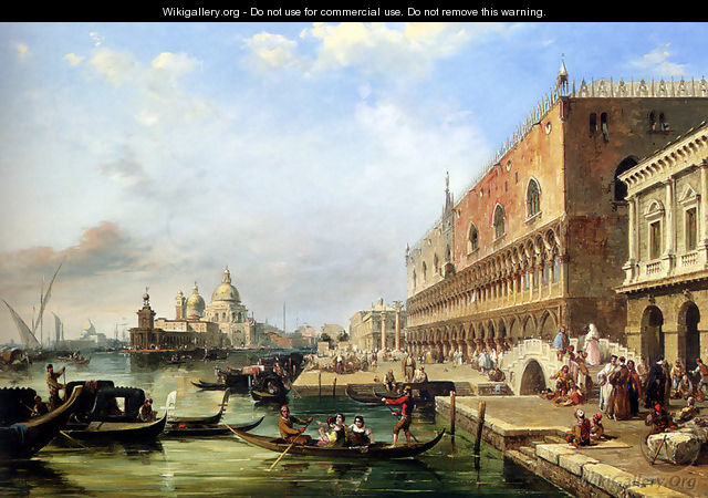 The Bacino, Venice, Looking Towards The Grand Canal, With The Dogana ...