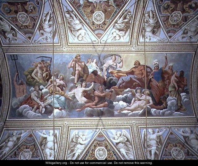 The Gods on Olympus, ceiling painting - Antonio Maria Viani