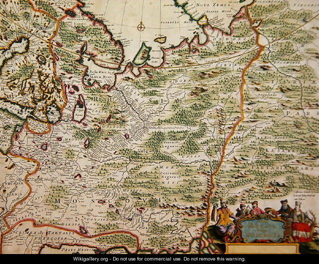 Map of Russia and Eastern Europe from Atlas Minor, 1745 - Nicolaes the Elder Visscher
